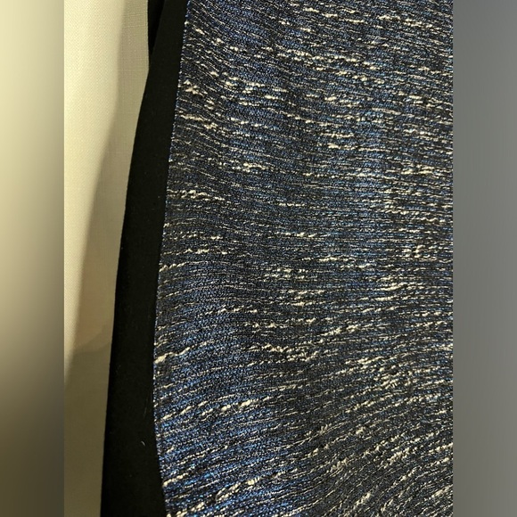 Madewell Shimmer Weave Blue Metallic Black Panel Tweed Shift Dress 12 - Picture 5 of 9